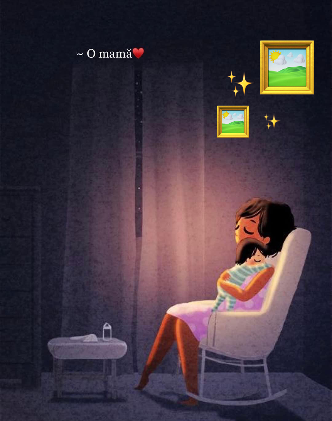 Știu mămico, ești obosită căci astăzi ai avut o zi grea!